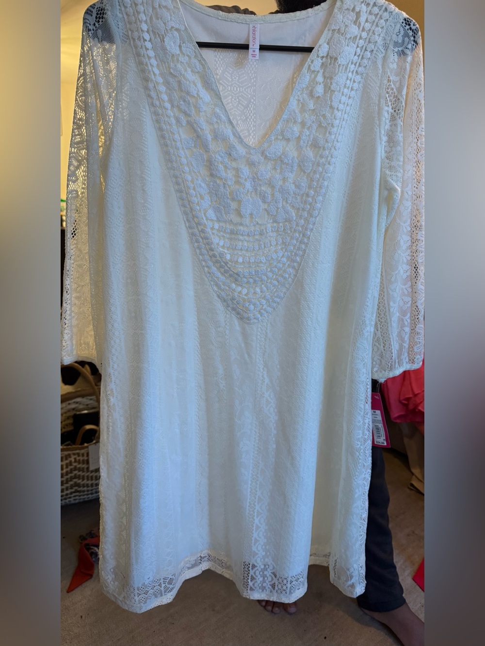Target White Lace V-Neck Tunic Top